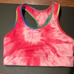 Splits59 Geri Racerback Pink Tie Dye Sports Bra
